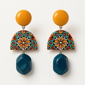 Acrylic Geometric Dangle Drop Earrings